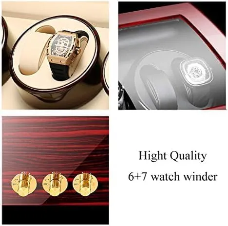 (L0067 4) Mechanical Watch critique archaeology parkway liquid Shaker Six Automatic Watch Winder with 7 Extra Storages Spaces 