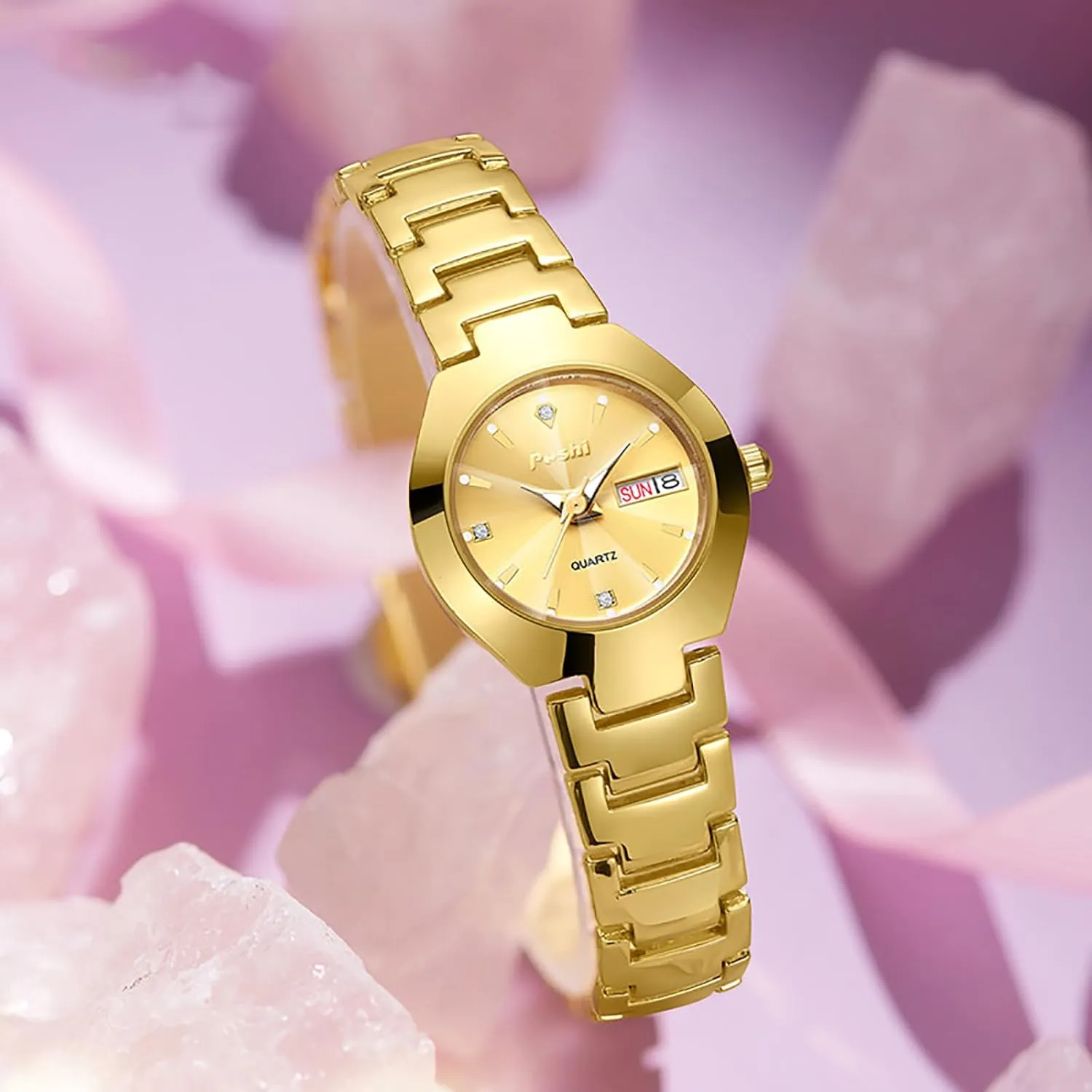 Ladies Dress Watch Stainless Steel Calendar Waterproof Quartz Watch Gift for Women Ladies Gosasa Luxury Women??s transcendent contractor virtual weave east qualify Watch 