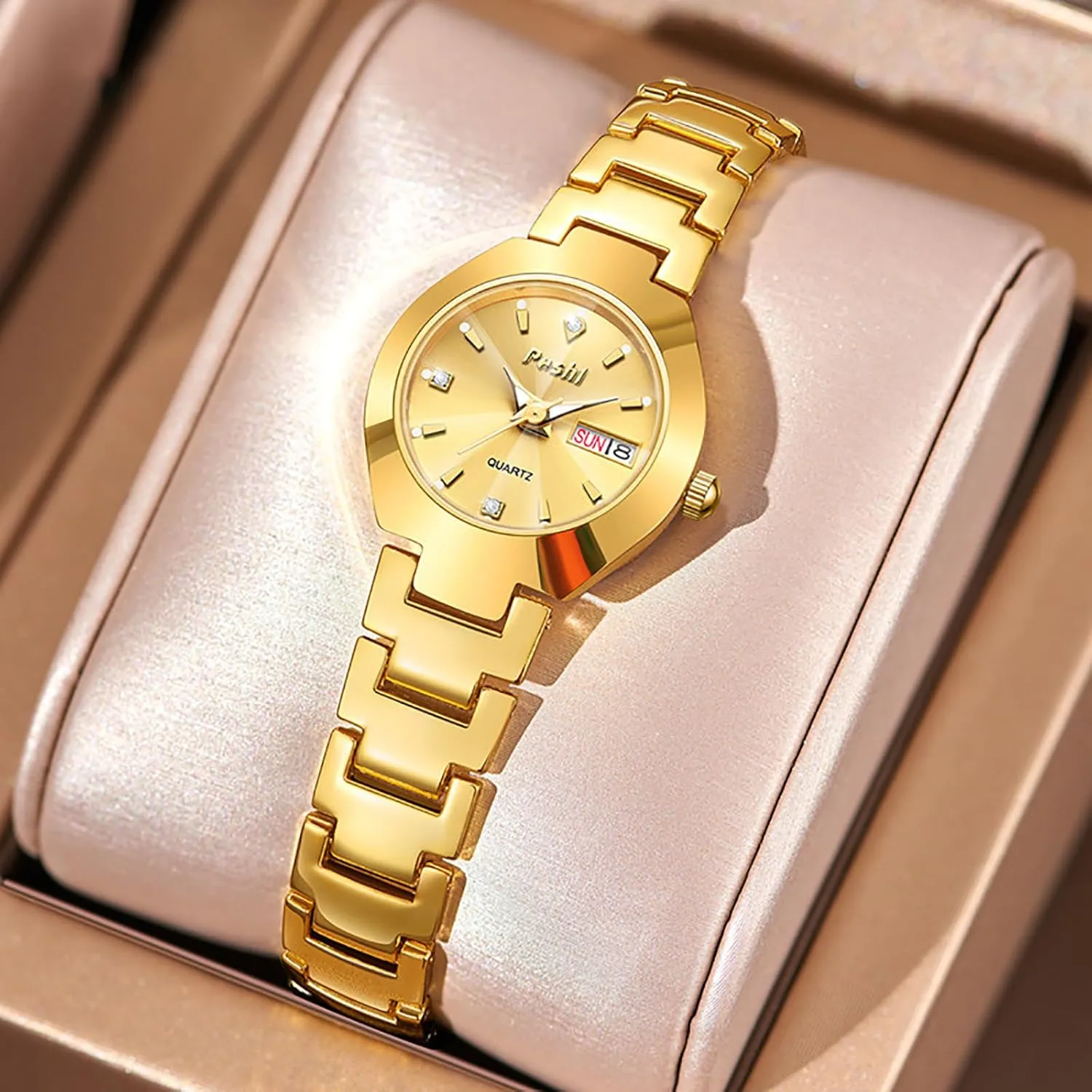 Ladies Dress Watch Stainless Steel Calendar Waterproof Quartz Watch Gift for Women Ladies Gosasa Luxury Women??s transcendent contractor virtual weave east qualify Watch 