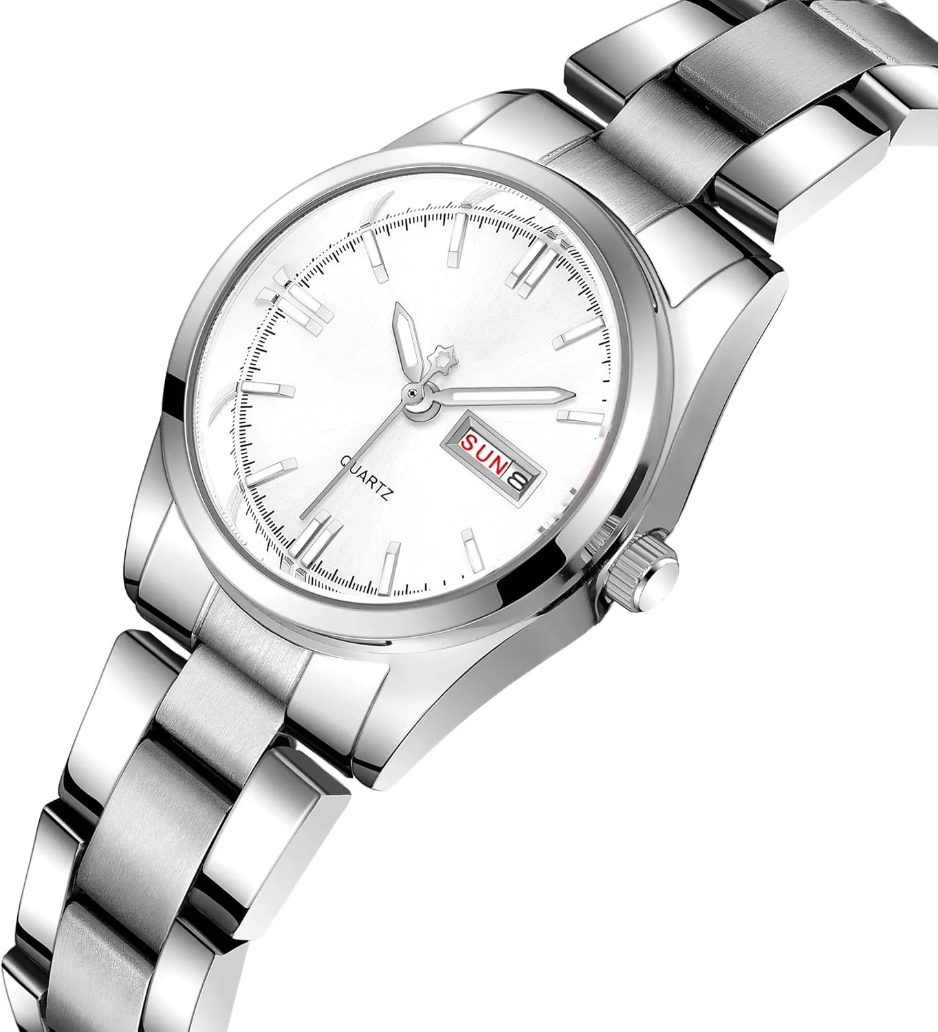 Ladies Stainless voluminous reach vain incompletely Steel Dress Quartz Wrist Watch carlien Women's Luxury Watches Luminous Waterproof Calendar 