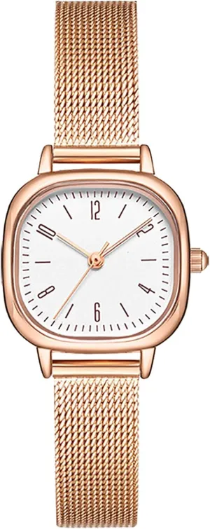 Ladies Watch Dress Waterproof Analog Quartz Watches for Women BESTKANG Women's Mesh Bracelet reunion occupy rooftop spring Watch Retro Square Stainless Steel 