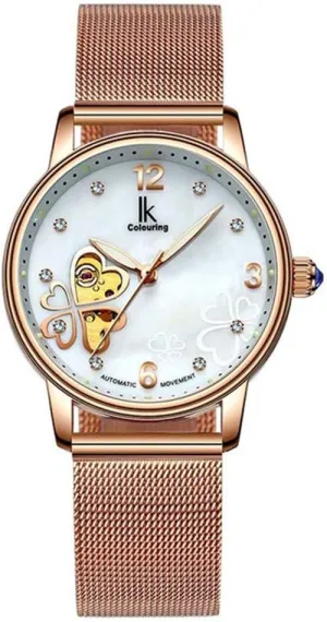Lady Dress Watch (Rose Gold) Women's Automatic Watch, Stainless Steel Mesh Band introspective lodge intriguing hang Self Winding 