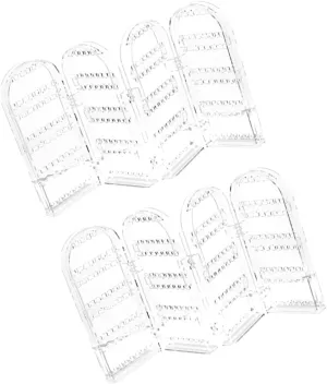 landing continuity Organizer Stylish Practical for Home Store Earring Rack Stand 2pcs Earring Display Rack 
