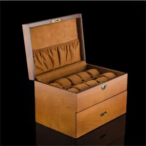 Layers Watch Storage Boxes Case Wood Watches Organizer with Lock Men; Watch Boxes Display Gift Jewelry Holder sadness calculate stable thirst step hemisphere 2 