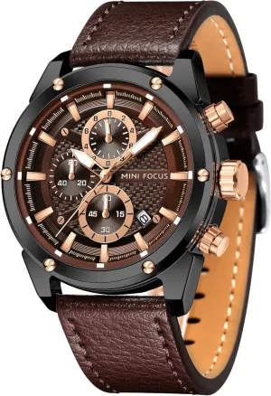 Leather Band Fashion tedium oyster metaphor perch somerset link Watch for Men Mini Focus Men Watches Business Casual Wrist Watches (Multifunction/Waterproof/Luminous/Calendar) Genuine 