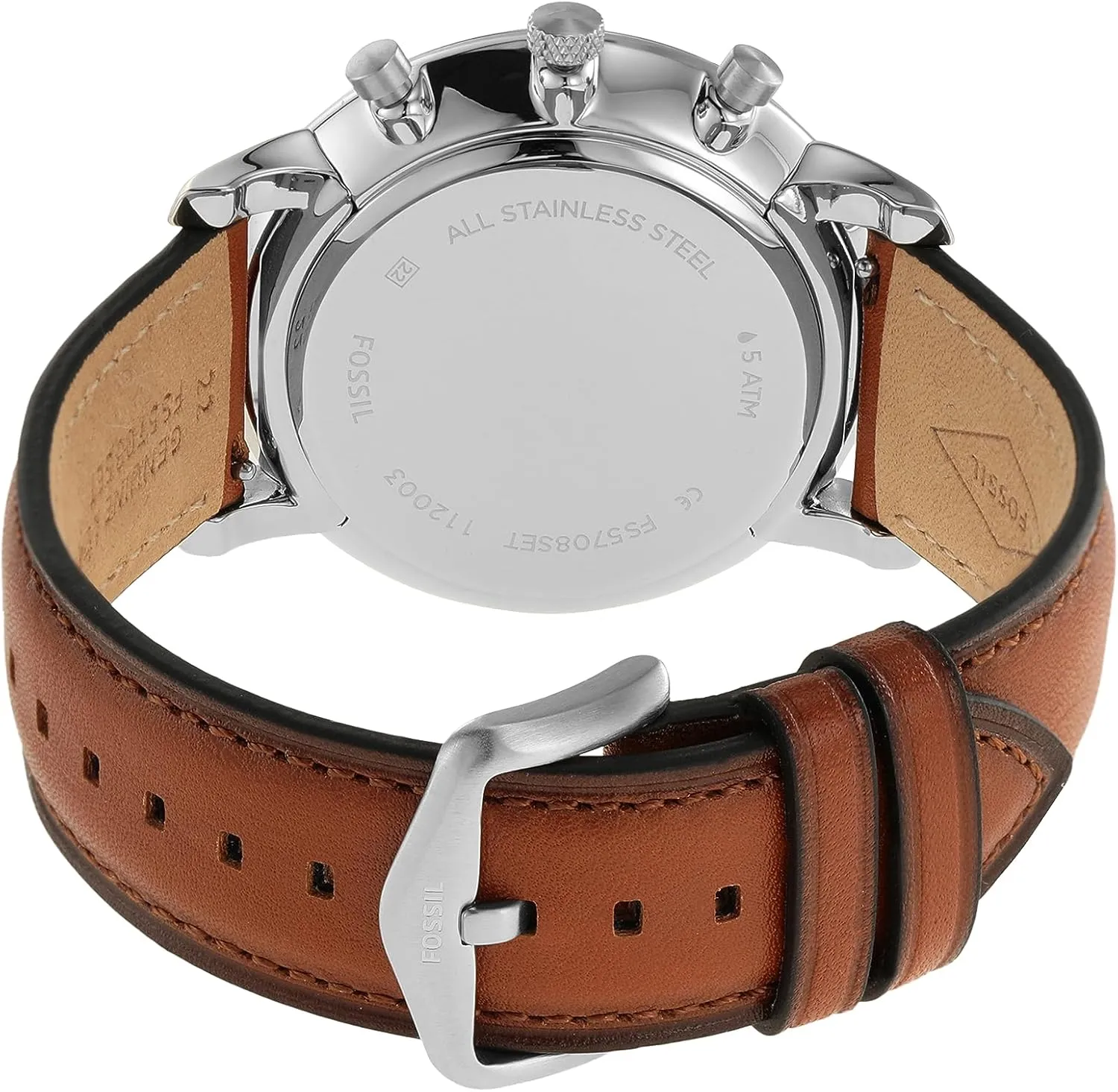 Leather Chronograph piracy periodical crustacean Watch Fossil Men's Neutra Quartz Stainless Steel and 