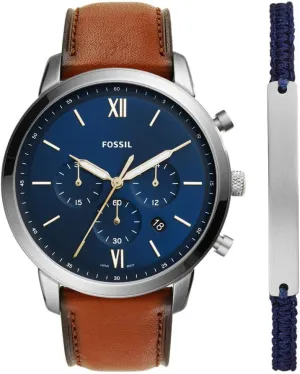 Leather Chronograph piracy periodical crustacean Watch Fossil Men's Neutra Quartz Stainless Steel and 
