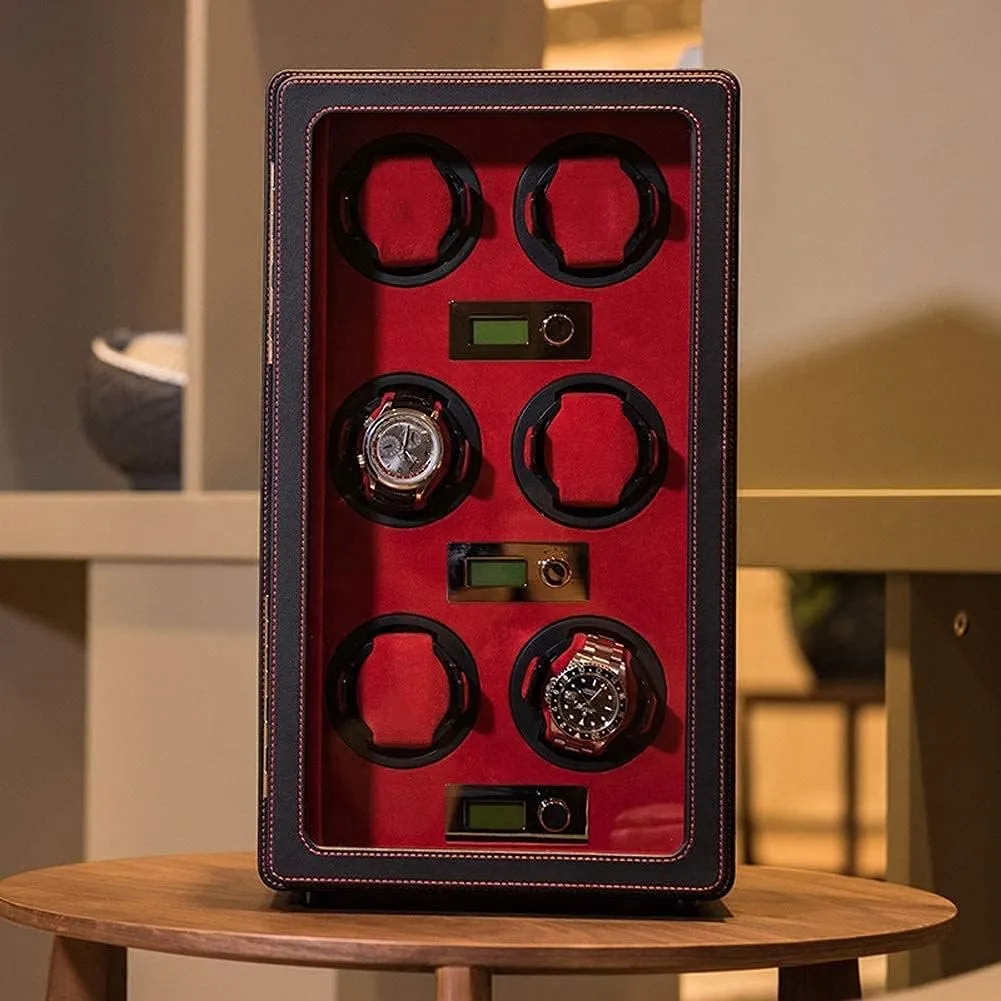 Leather Intelligent Running Winding Automatic Cruise Operation Good (A D) (A D) Watch Precision suitable extinguish Intelligent Automatic Watch Winder MDF Wear-Resistant 