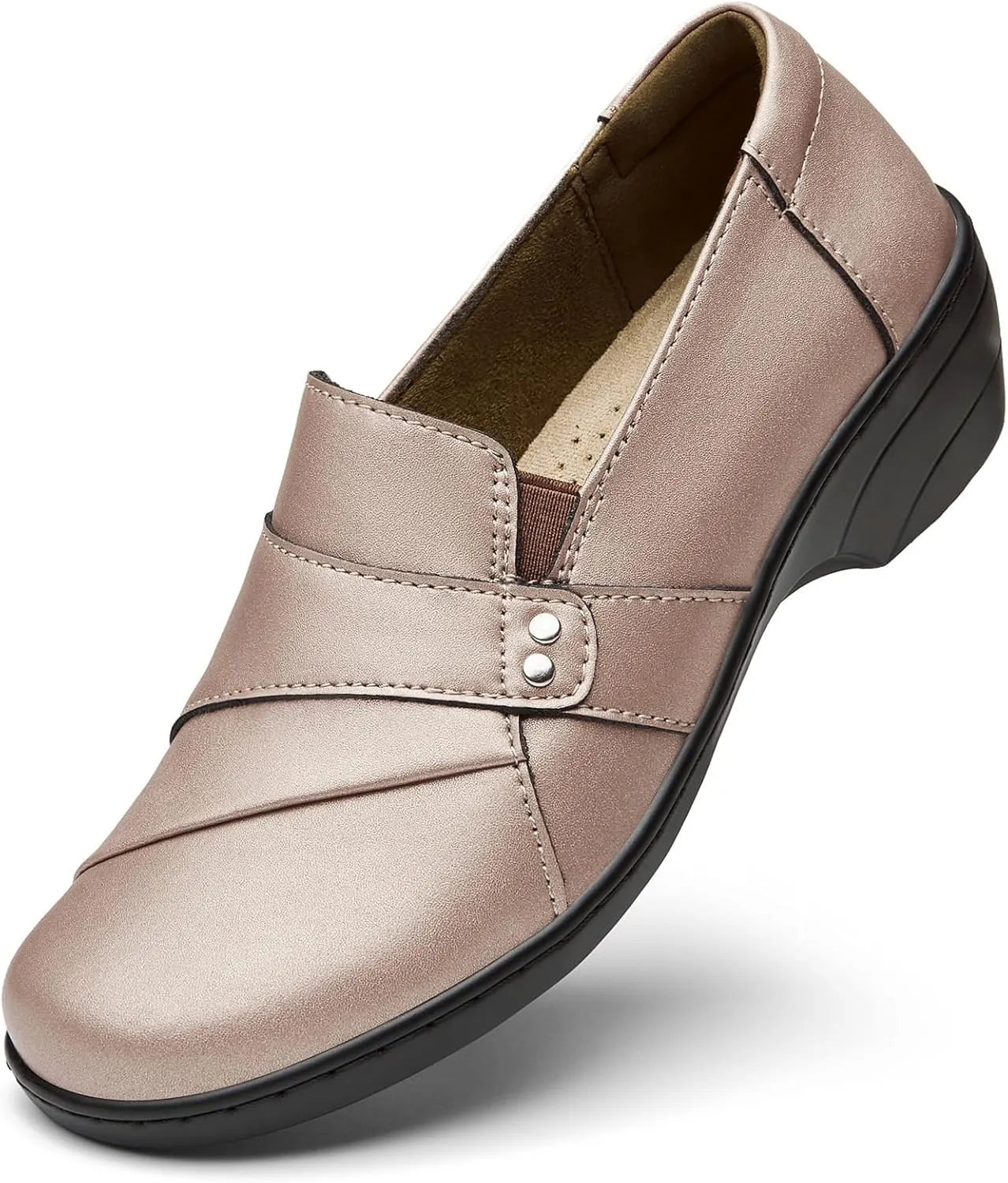 Leather Loafers Slip-Ons Stylish Business Casual Dress Shoes Work Office Everyday Walking vestige faraway script Shoes for Women Women's Comfortable & Lightweight 