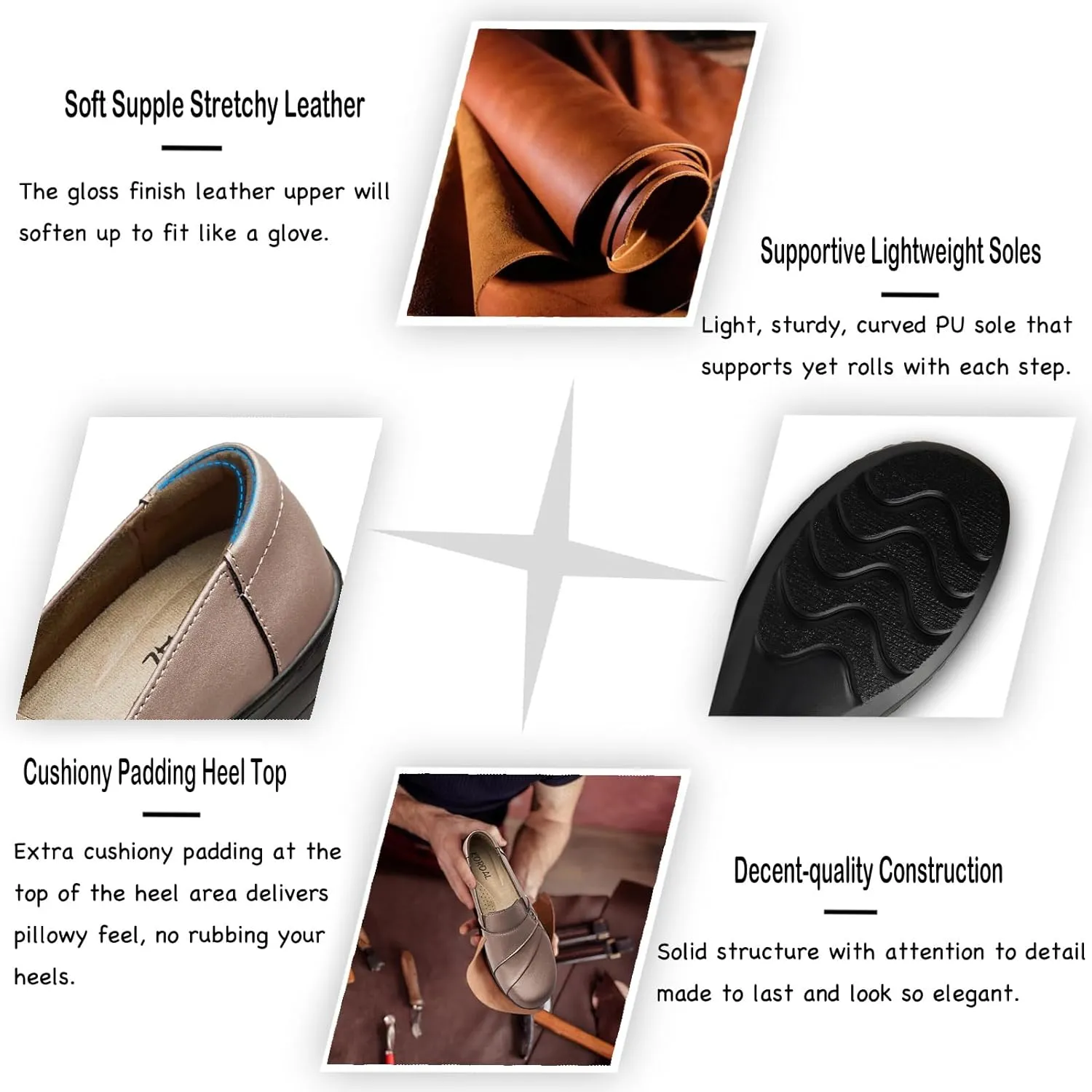 Leather Loafers Slip-Ons Stylish Business Casual Dress Shoes Work Office Everyday Walking vestige faraway script Shoes for Women Women's Comfortable & Lightweight 