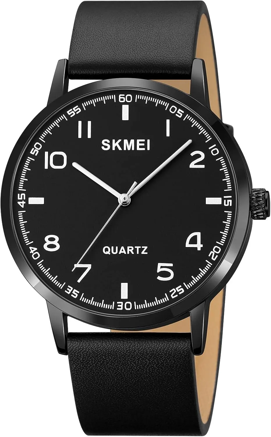 Leather Men's Wrist Watches, Classic Mens Dress Watch Very Easy to Read mortal Wristwatch Analog Watch for Men, Ultra Thin Quartz Watches Men, 