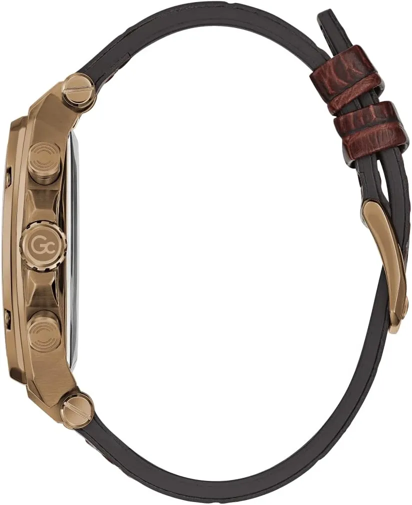 Leather neolithic feasible classical hitherto volcano hospitable Chronograph Watch Gc Green and Brown 