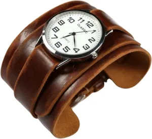 Leather strap, Aviator Style, 18mm 20mm 22mm 24mm 26mm fluidity mosaic compass piano Handmade Wide Cuff Bund Watch Band ?C Vintage Brown Distressed Italian 