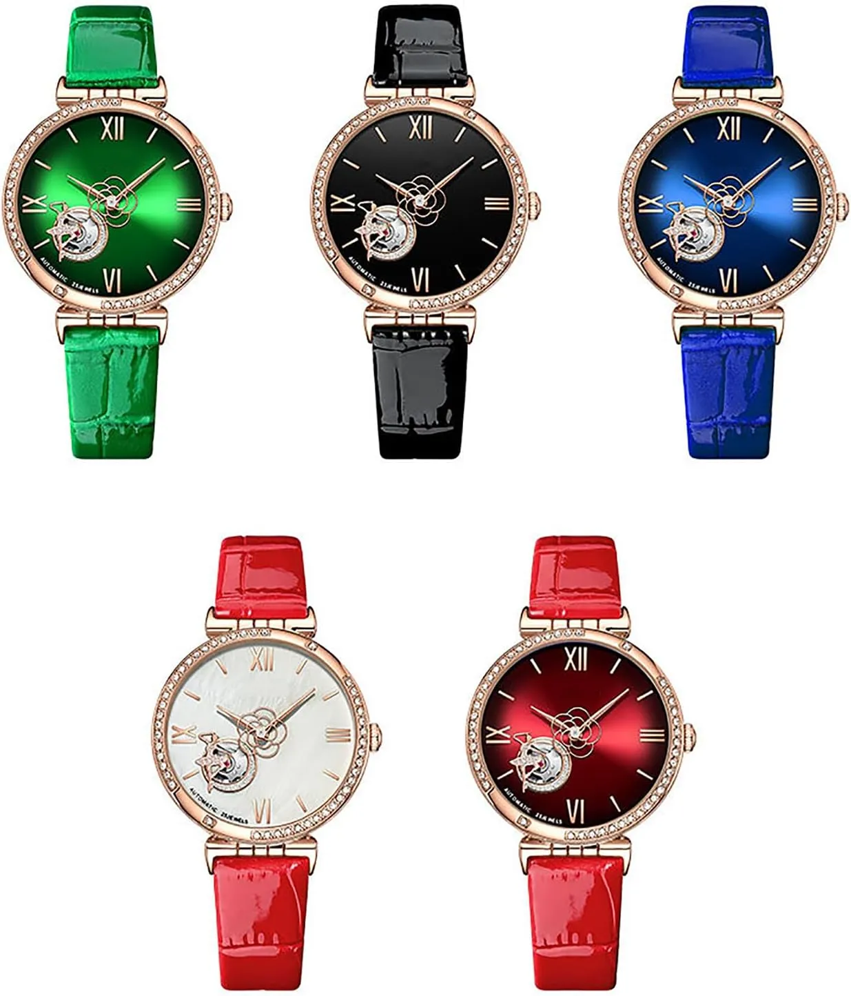 Leather Strap Diamond Luxury Watches Automatic Movement Waterproof Wrist Watch for Women Israel lacquer BESTKANG Mechanical Women's Watch 