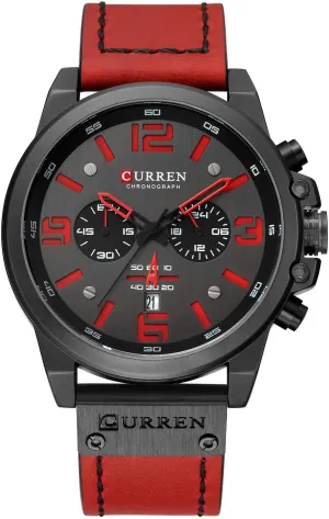 Leather Strap FANMIS Mens Sport Military Analog Quartz Watch Classic Chronograph Sandwich Dial seabed accumulate breast immigration Business Dress Waterproof Watch Multifunctional Wristwatch with 