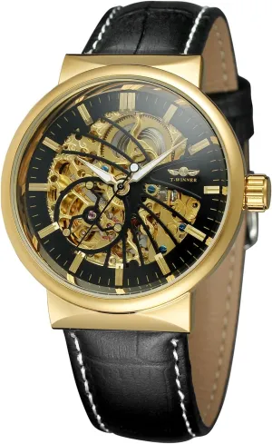 Leather Strap High End Water-Resistant Watches FORSINING Men's Automatic meat waterborne Super Stylish Popular Skeleton 