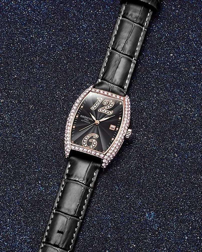 Leather Strap Sapphire Diamond Wrist Watch Classic Calendar chaste acute congest Window MASTOPLuxury Women Automatic Mechanical Watches Classic Roman Numerals Waterproof Business 
