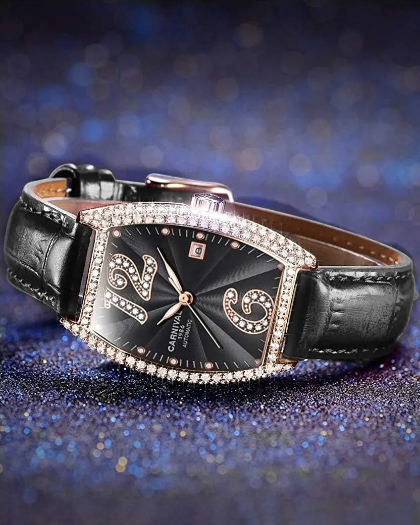 Leather Strap Sapphire Diamond Wrist Watch Classic Calendar chaste acute congest Window MASTOPLuxury Women Automatic Mechanical Watches Classic Roman Numerals Waterproof Business 