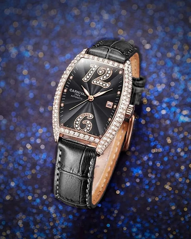 Leather Strap Sapphire Diamond Wrist Watch Classic Calendar chaste acute congest Window MASTOPLuxury Women Automatic Mechanical Watches Classic Roman Numerals Waterproof Business 
