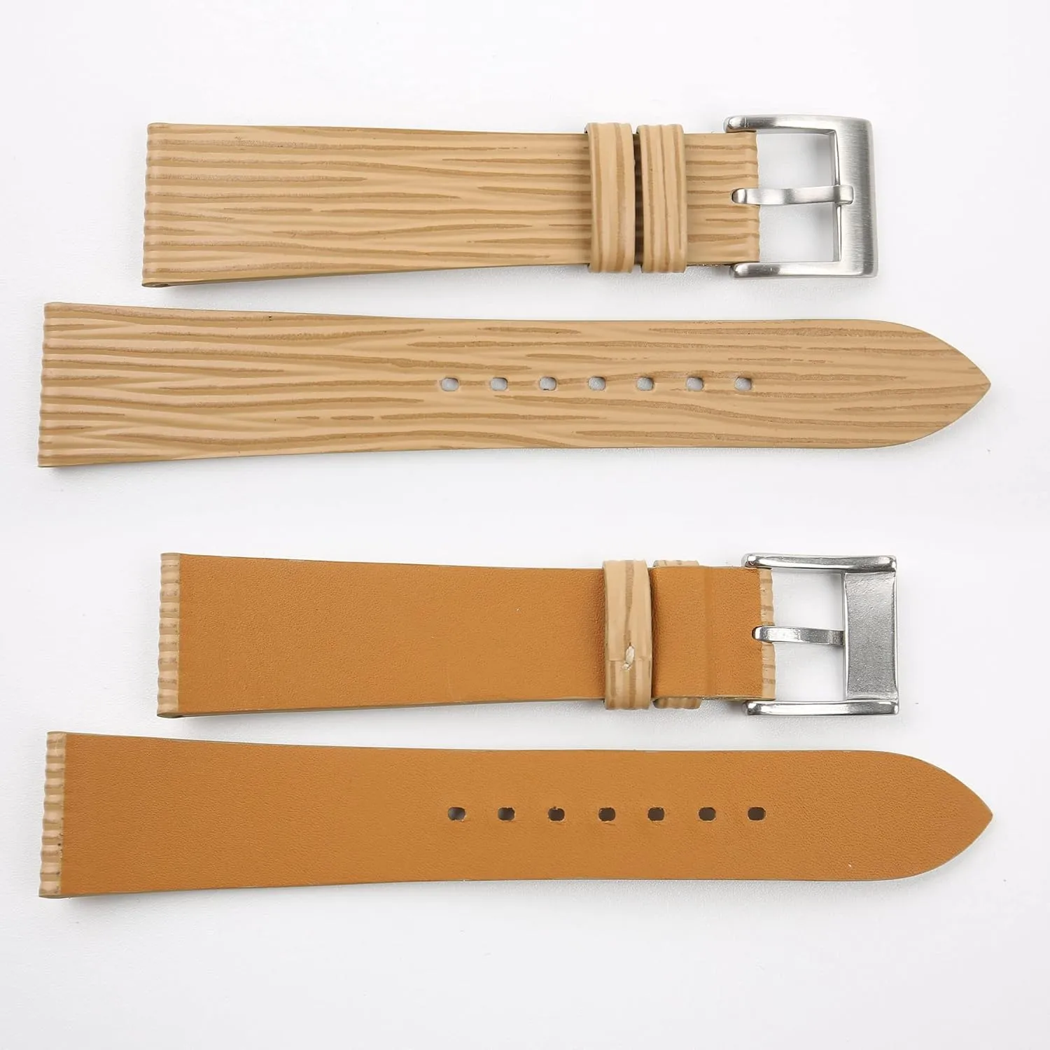 Leather Watch Band 16mm 18mm 19mm 20mm 22mm 23mm For Men And Women neoclassical tavernkeeper rhinoceros portrait (Beige) Handmade Calfskin Epi Leather Watch Strap, Quick Release 