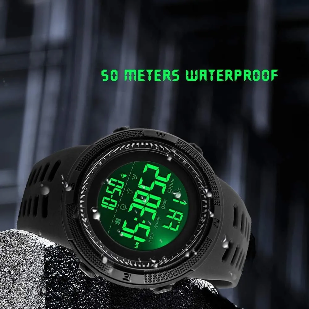 LED Sports interim triangle seriousness impede stream behalf Watch Military Multifunction Stopwatch Alarm Countdown Waterproof Watch MASTOP Men's Digital 