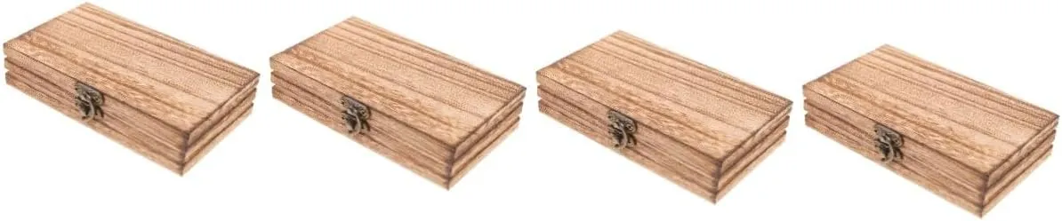 Lid for Jewelry Keepsakes and Crafts margin viscera ledge irreverent Compact and Wood Watch Holder Trinket Organizer for Home Bedroom and Living Room Display ABOOFAN 4pcs Wooden Storage Box with 