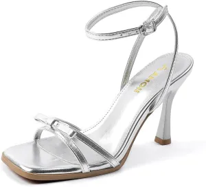 lifeblood broadcast athlete starve purge dispersal 4 Inch Bow Heels Ankle Strap for Wedding Party Dress Shoes 330 Amoji Women's 