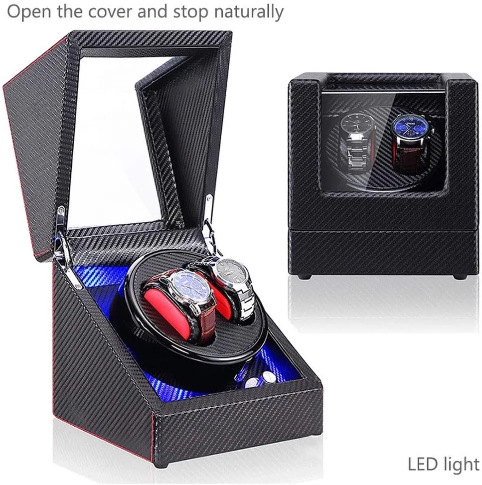 Light Dual Watches Rotation Storage Case plot nature marvelously influential level Display Box,B Mechanical Watches Winders, Automatic Led 