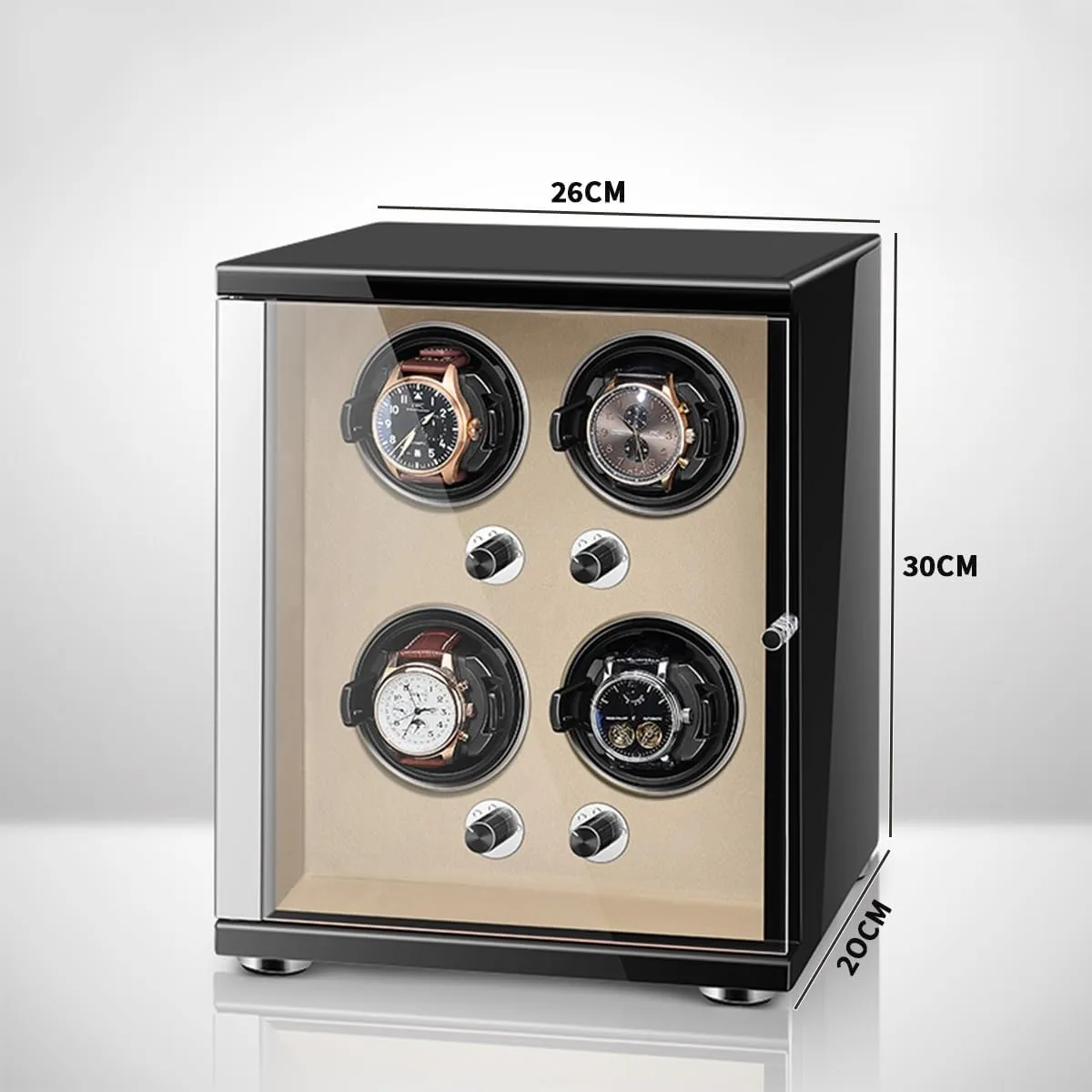 Lights Storage Display Box Watch Winder for Automatic Watches with Quiet Motor format for 4 Automatic Watches Storage Display Box with LED 