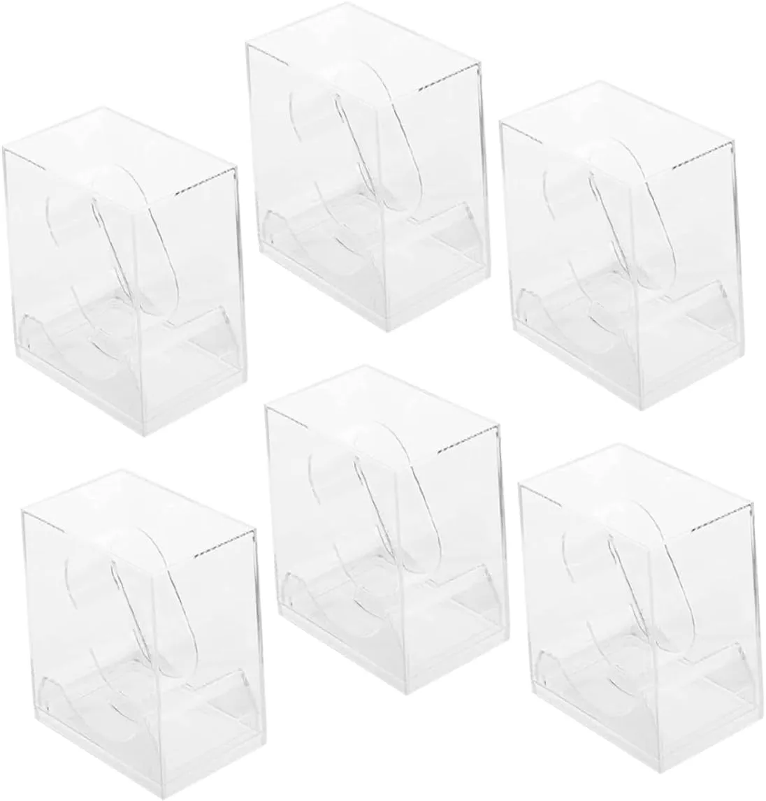 Lightweight and Compact Design 6pcs Transparent Watch Storage Box Square Display bud day careless cannonball predispose theory Cases for Men Practical Watch Organizer Fine Workmanship for Home and Travel Use 