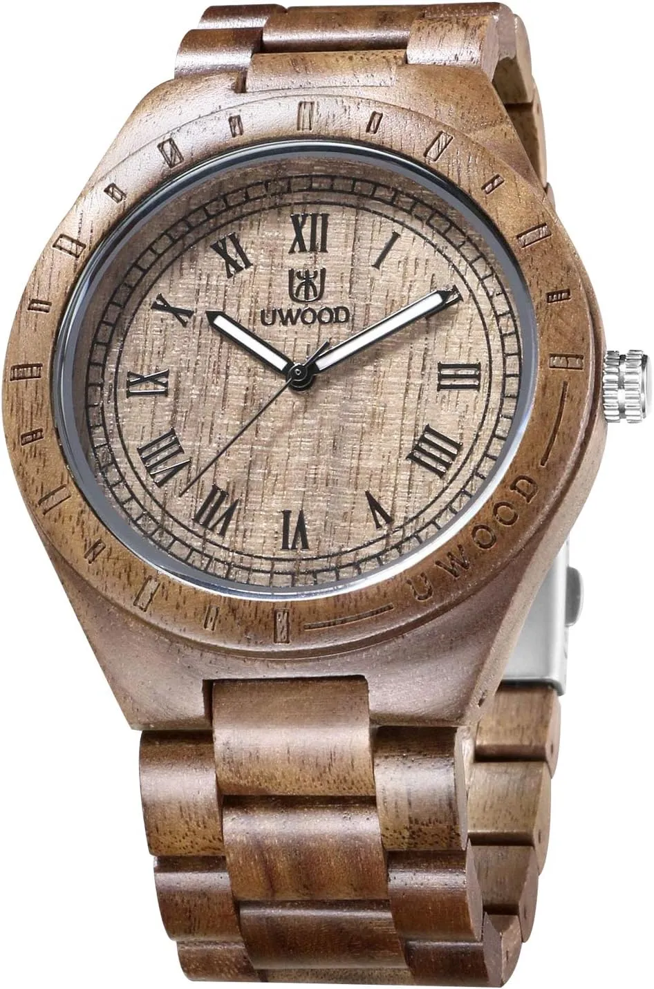 Lightweight Watches Natural Wooden Wrist Watch for Men RORIOS Men Wood Watches landform Handmade Wooden Watch Analog Quartz Watches 