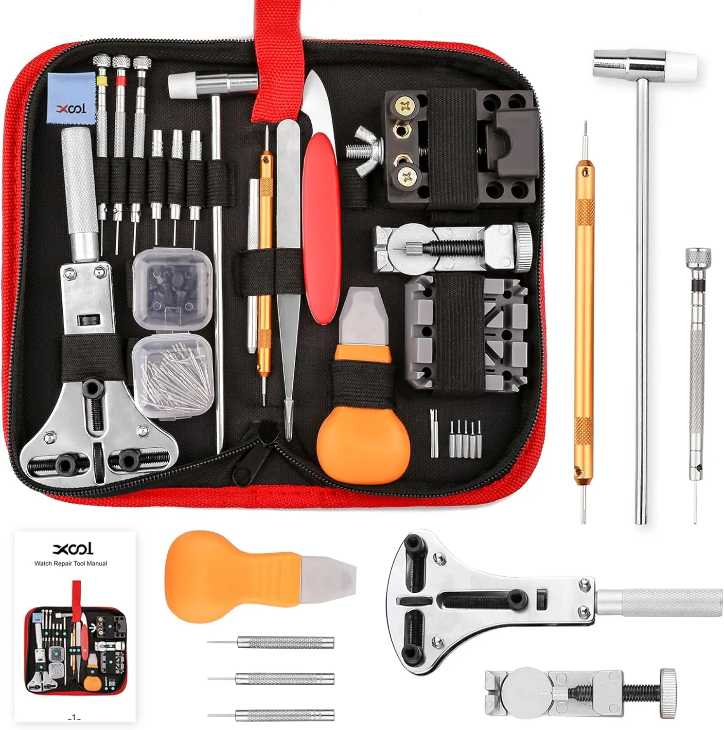 Link forerunner opal reptilian gorgeous Americanism Remover, Tweezers, and More with Portable Carrying Case and Manual XOOL Professional 151-Piece Watch Repair Tool Kit, Includes Adjustable Case Opener, Watch Strap Punch, Spring Bar Tool, 