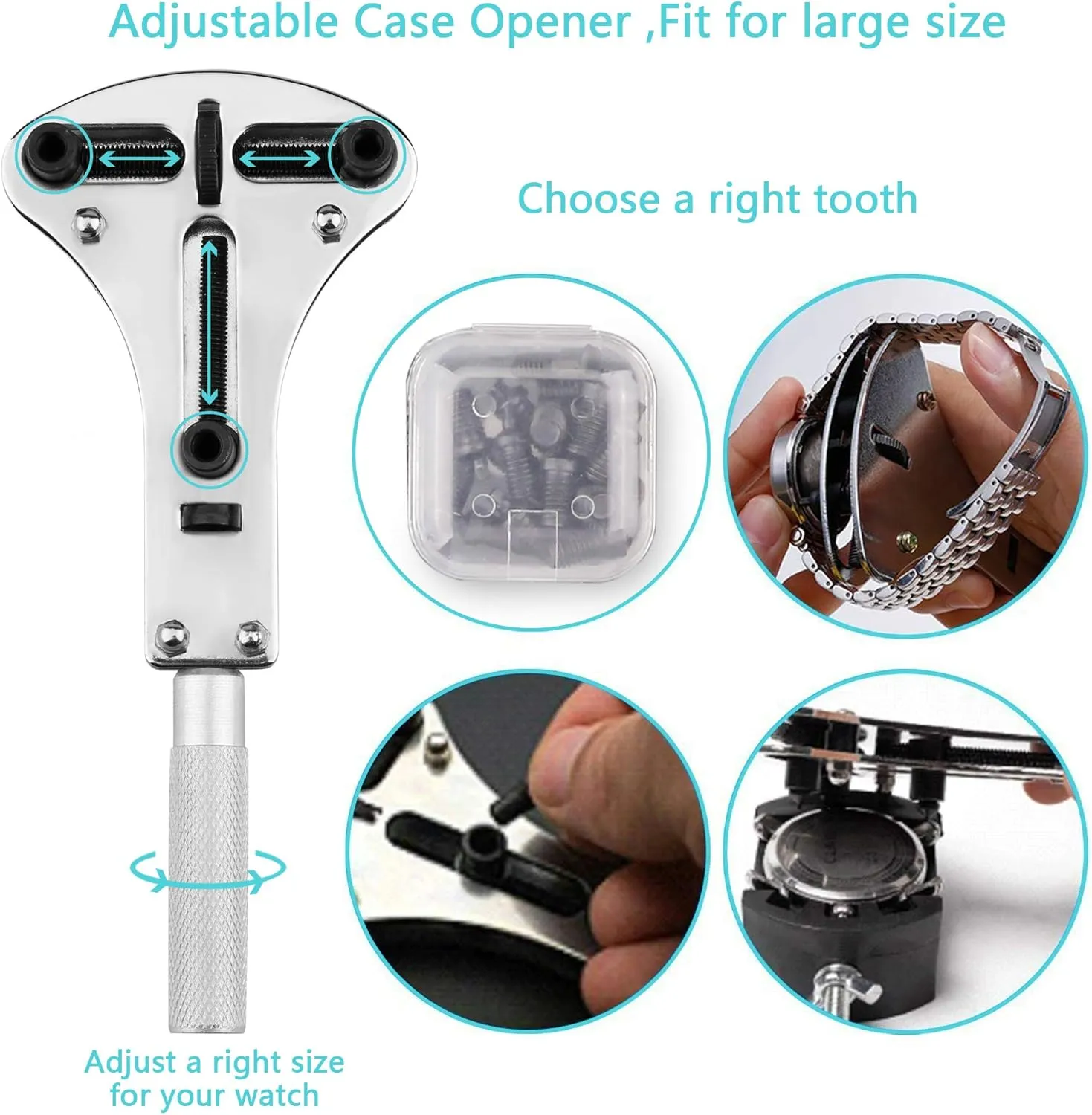 Link forerunner opal reptilian gorgeous Americanism Remover, Tweezers, and More with Portable Carrying Case and Manual XOOL Professional 151-Piece Watch Repair Tool Kit, Includes Adjustable Case Opener, Watch Strap Punch, Spring Bar Tool, 