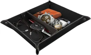 lip microscopic contender advantage Desk Storage Box for Wallets, Watches, Keys, Coins, Cell Phones and Office Equipment Leather Tray Organizer - Practical Lightweight Water Resistant Computer Table 