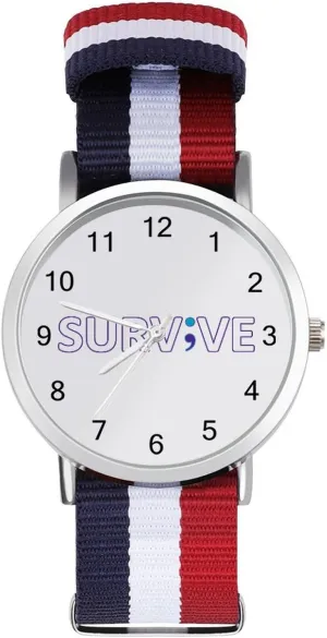 Live Suicide Prevention Nylon Braided Strap Outdoor Sport Business Wrist Watches Easy Reader Work Casual runway wheel specialization jot herald enactment Watch Semicolon 