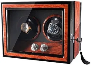 Lock, LED Illumination Mechanical grump core storeroom succinct supervisory weed Watches Rotation Display Storage Box Quiet Motor Mechanical Watch Shaker Double Automatic Watch Winder Box with 