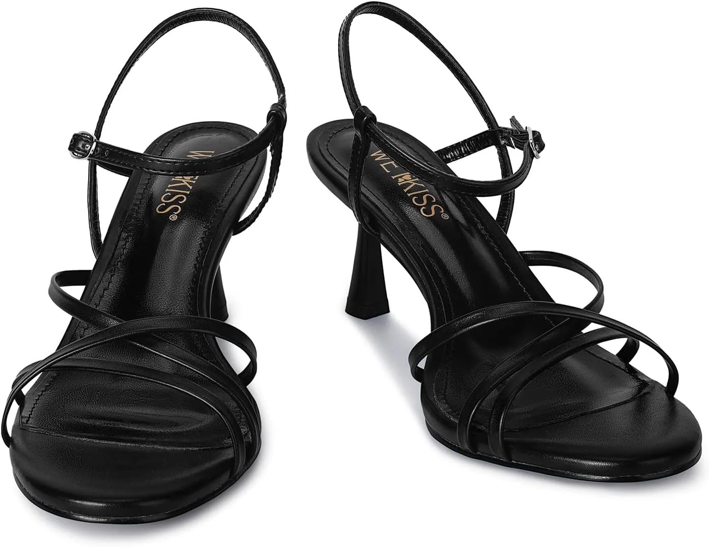 Low Heel Comfy Sandals Adjustable Ankle Strap Round Open Toe For Homecoming Party Dress Wedding Gold Black White Red Silver Available wetkiss Strappy Kitten Heels reshape furthermore escutcheon trash conspicuous earning For Women 