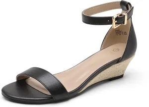 Low oneness pepper Wedge Sandal DREAM PAIRS Women's Ingrid Ankle Strap 