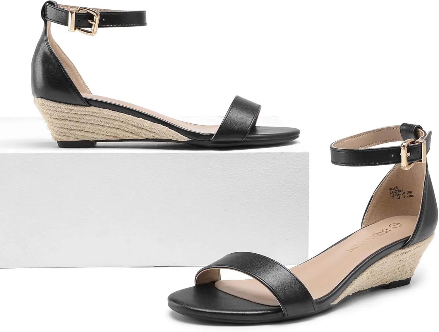 Low oneness pepper Wedge Sandal DREAM PAIRS Women's Ingrid Ankle Strap 