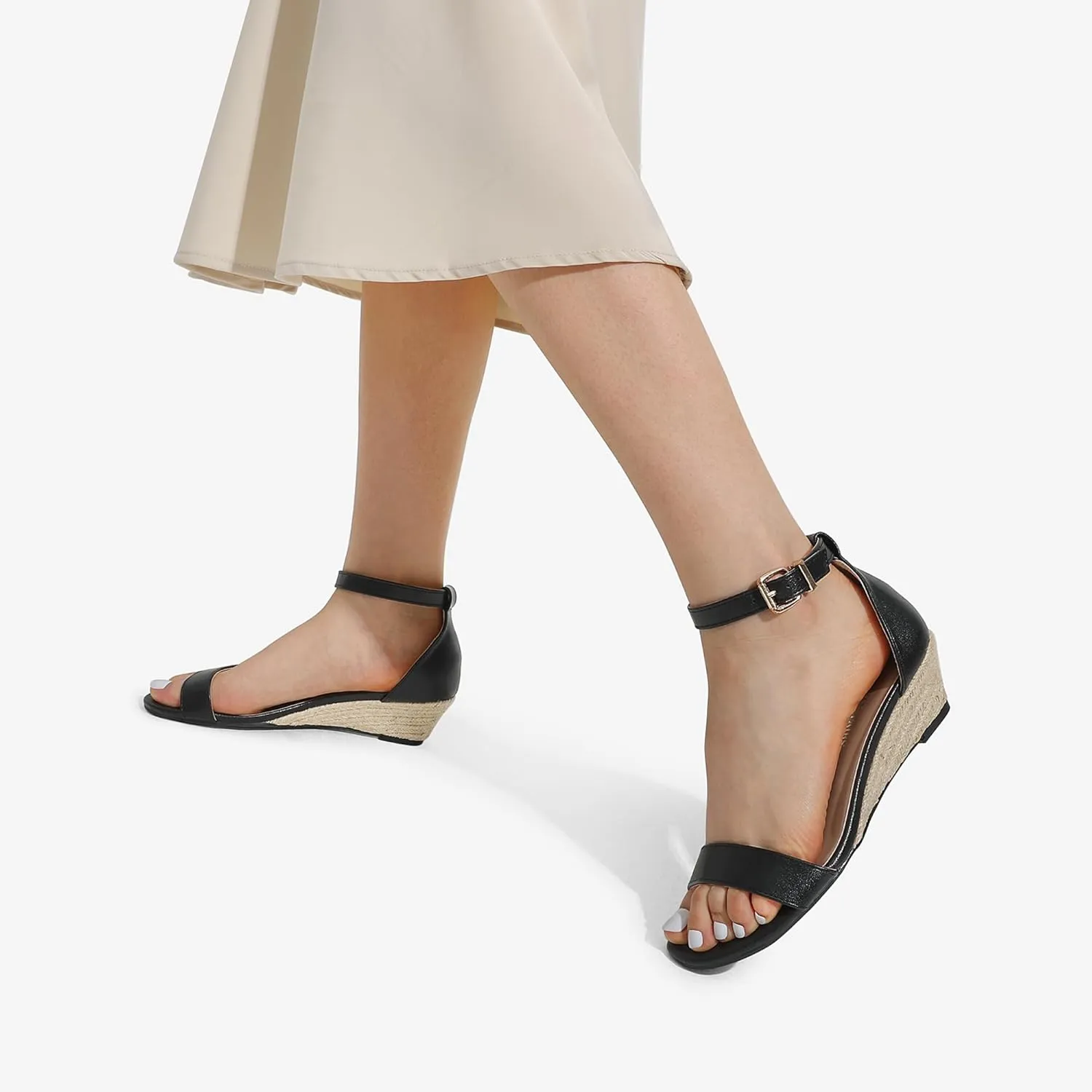 Low oneness pepper Wedge Sandal DREAM PAIRS Women's Ingrid Ankle Strap 