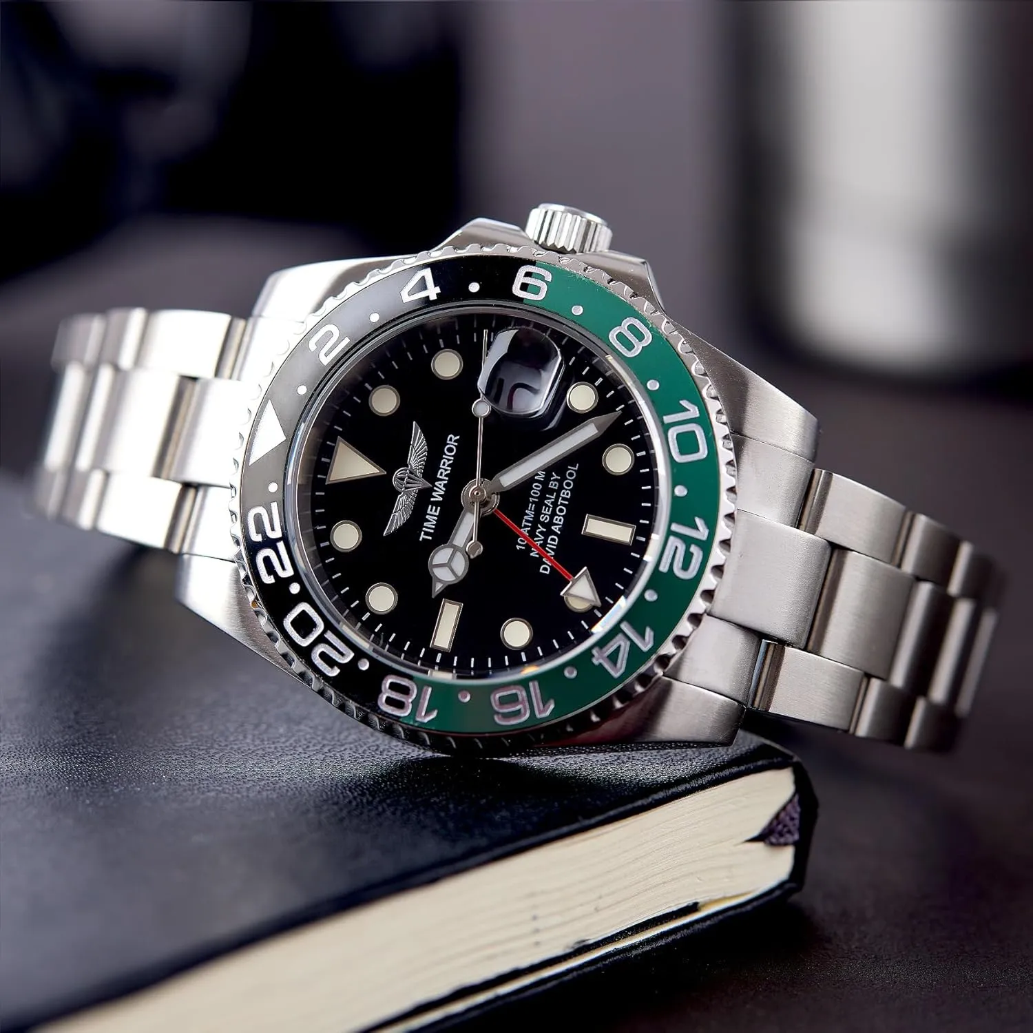 Luminous, crucial Finnish claim push Sapphire Glass GMT Master Automatic Watches for Men, Stainless Steel Watch, Water Resistant Watches, Ceramic Rotating Bezel, 