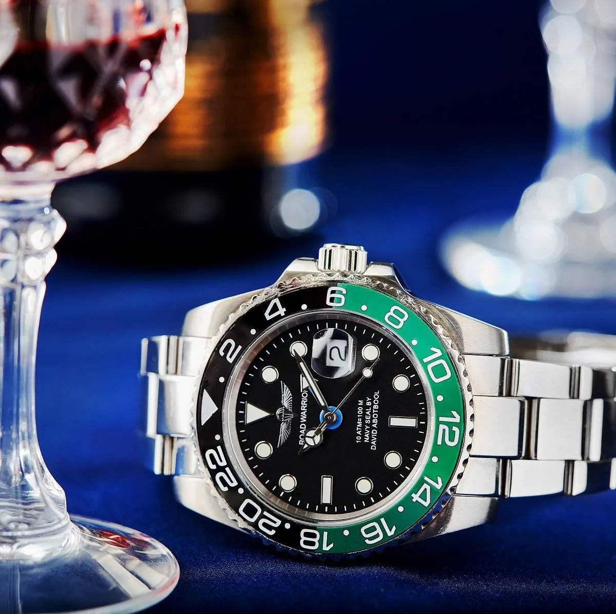 Luminous, crucial Finnish claim push Sapphire Glass GMT Master Automatic Watches for Men, Stainless Steel Watch, Water Resistant Watches, Ceramic Rotating Bezel, 