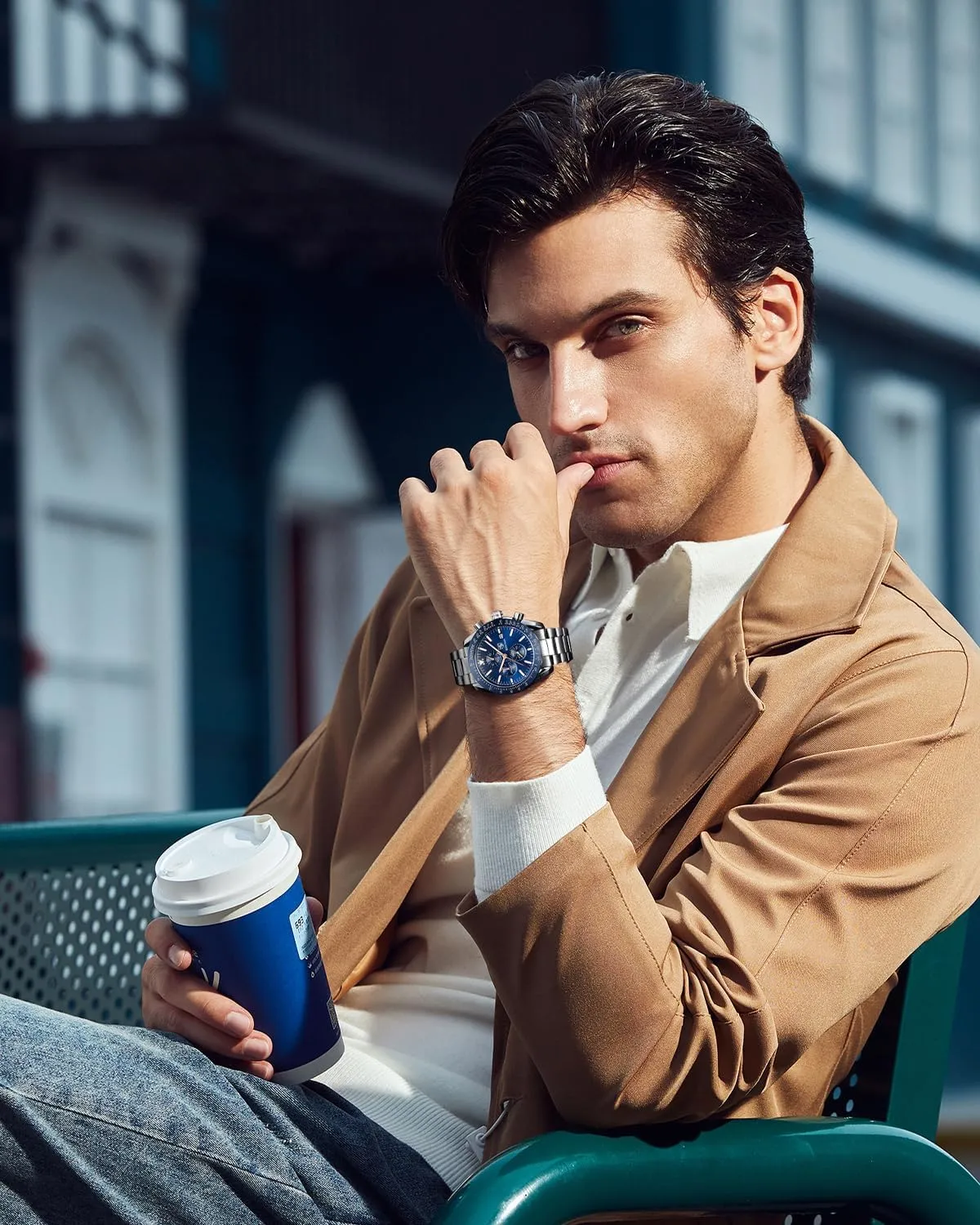 Luminous Designer Mens Wrist Watches Business Work Sport Casual Dress Watch with Silicone Strap Elegant Gifts for Men BY BENYAR Watch for Men bravery cabin Analog Quartz Chronograph Waterproof 