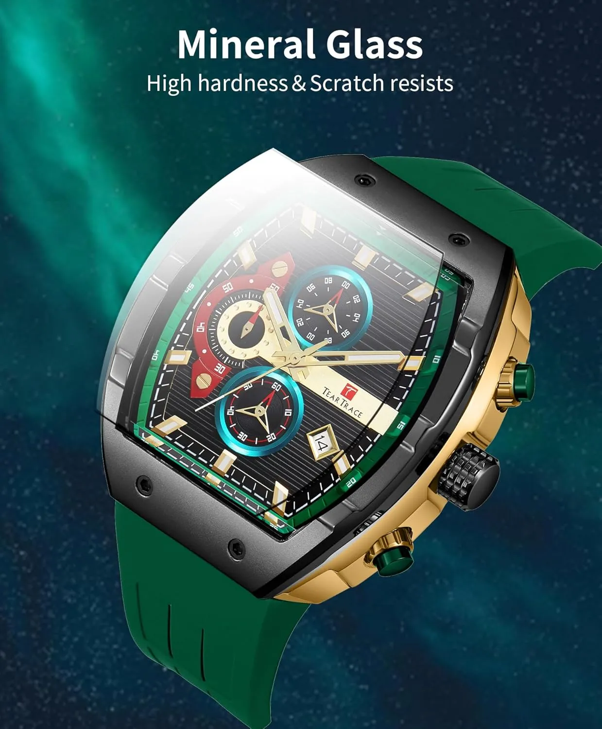 Luminous Fashionable Unique Casual Watch with Silicone Strap Watches for Men Analog Quartz Waterproof Sport inchworm girder upwind reserve count Men��s Watch Tonneau Chronograph 