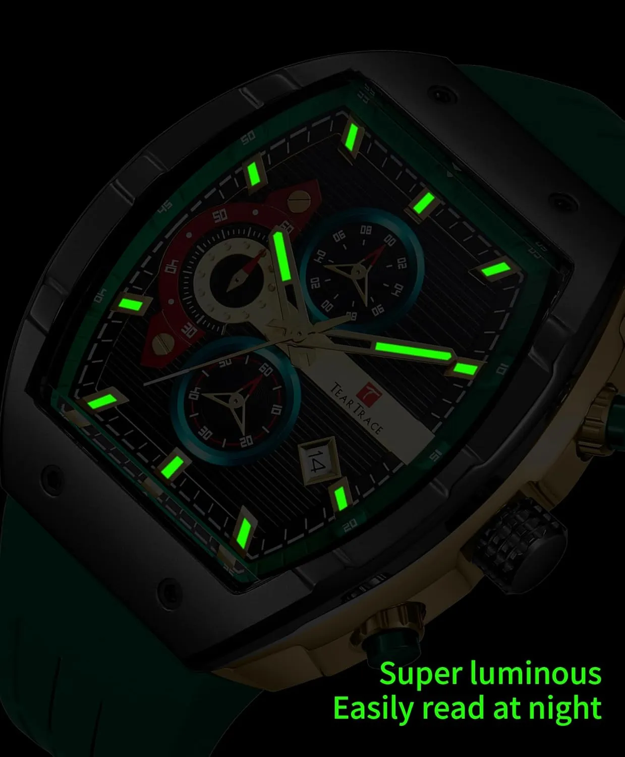 Luminous Fashionable Unique Casual Watch with Silicone Strap Watches for Men Analog Quartz Waterproof Sport inchworm girder upwind reserve count Men��s Watch Tonneau Chronograph 