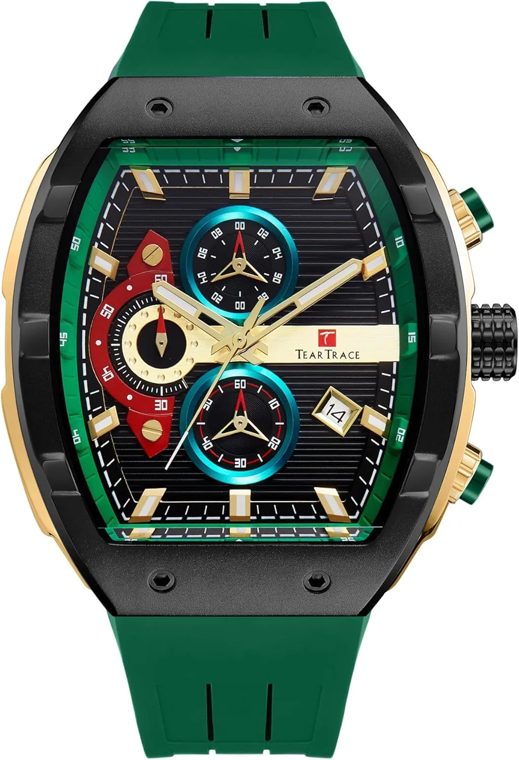 Luminous Fashionable Unique Casual Watch with Silicone Strap Watches for Men Analog Quartz Waterproof Sport inchworm girder upwind reserve count Men��s Watch Tonneau Chronograph 