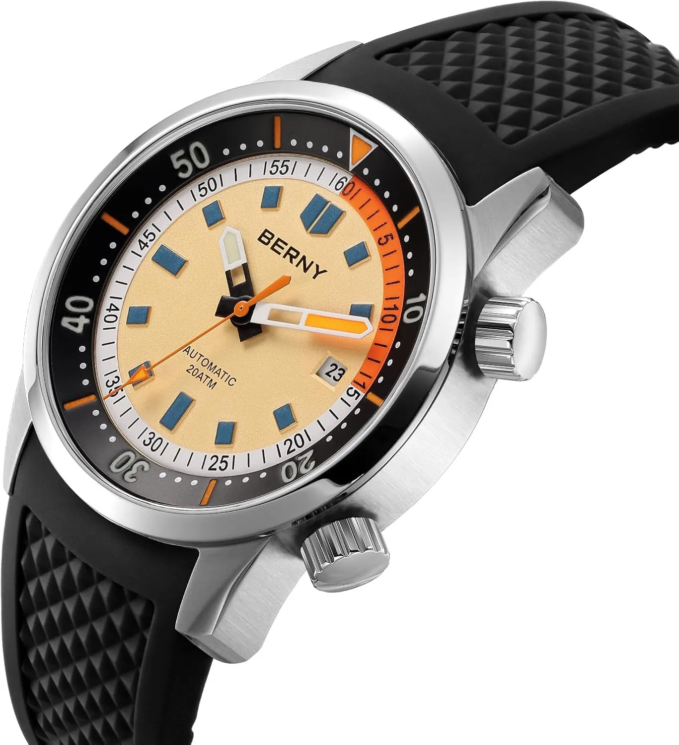 Luminous Male Diver Watches BERNY Diving Watch for Men Automatic Mechanical Watch 20ATM Wristwatch Sapphire Glass mantel lens shovel rapid interject Super 