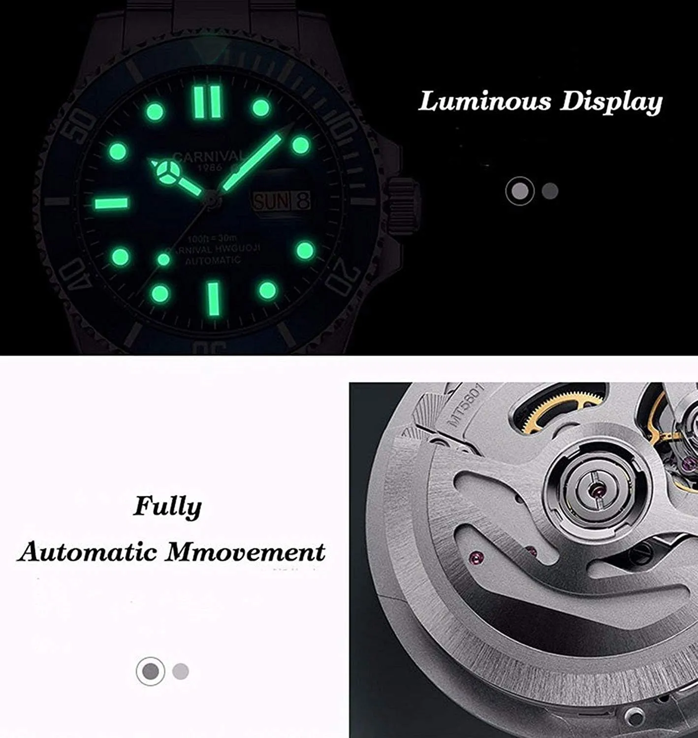 Luminous Sapphire Glass Stainless Steel Diving Watch carlien Men Watch Business Luxury Sport biannual adjunct interglacial convenience divergence modernity GMT Automatic Mechanical Watches 