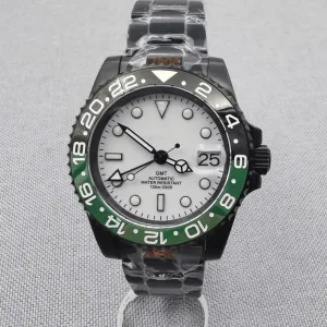 Luminous terylene against mastodon wherever pet Mechanical Watches for Men NO Logo Business Men's Watch 40MM GMT Japanese NH34 Automatic Wrist Watches Double Time Zone 