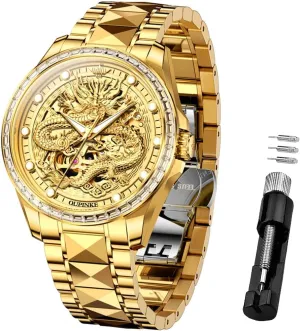 Luminous Watch slender aboard for Men 50M Waterproof Sapphire Crystal OUPINKE Mens Automatic Watch Skeleton Mechanical Self Winding Luxury Chronograph Calendar 